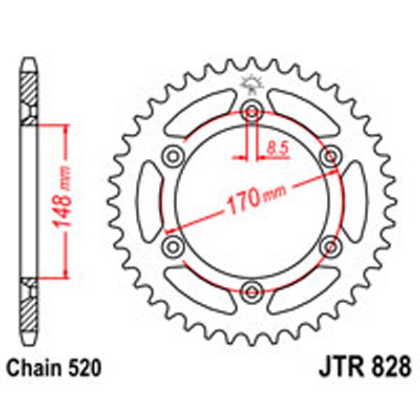 JT JT Rear Sprockets R/W 828-47T SUZ (804)